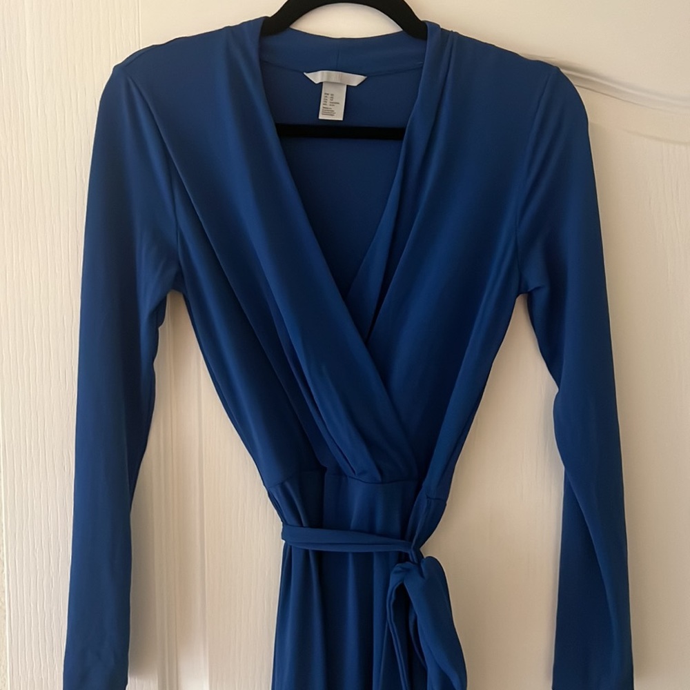H&M Blue Casual Wrap Dress